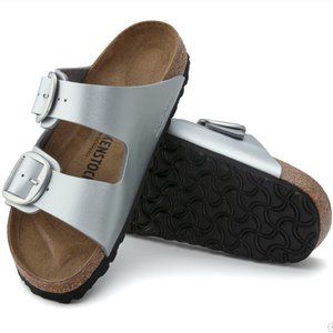 *NWT* Birkenstock Arizona Big Buckle Metalic Silver Sandal